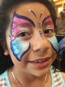 Fannie Louse Hope, party, face paint, face, child, girl, colorful face